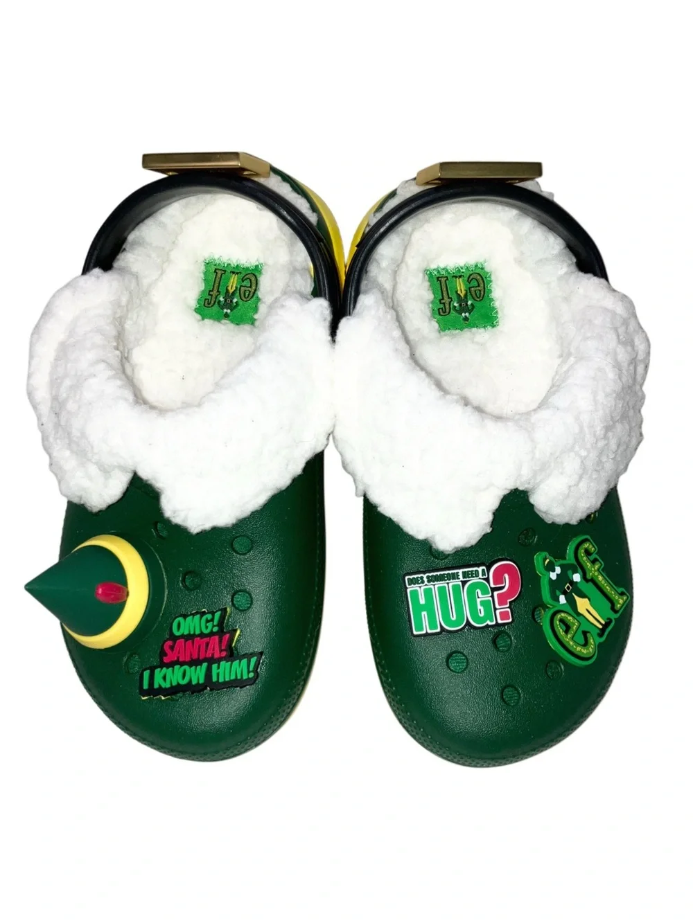 Crocs Kids Elf Classic Lined Clog Slippers Christmas Warm Cozy Kids Size 11 NWOT